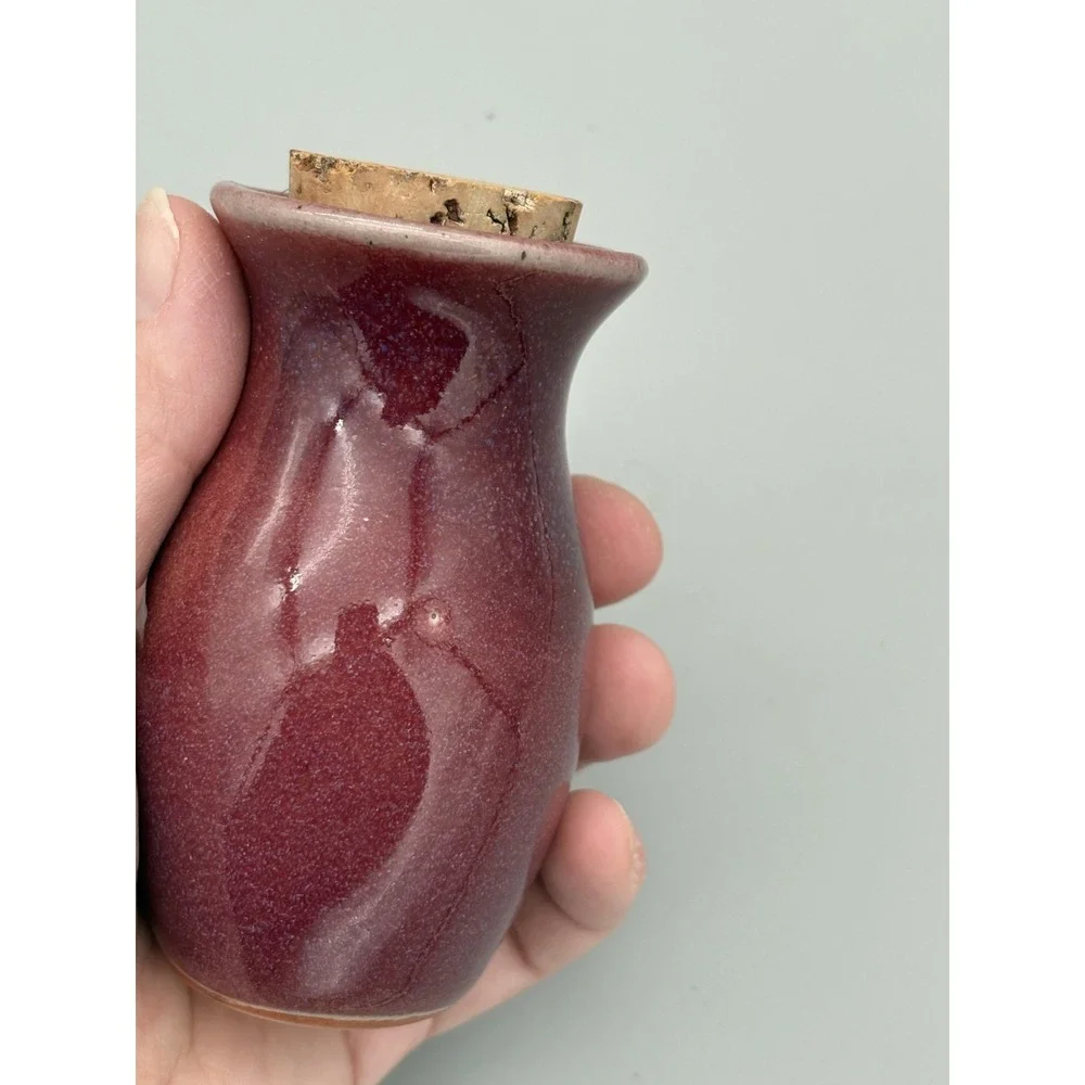 Vintage Porcelain Vase Red Purple Glaze Vase with 3.5
